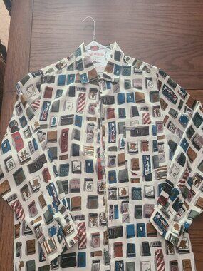 Vintage Guess Jeans Matchbook Print Button Up Shirt Mens XL Matchbox 90s